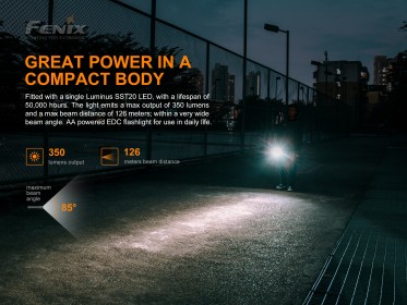 LED lámpa Fenix E20 V2.0 (350 lm)